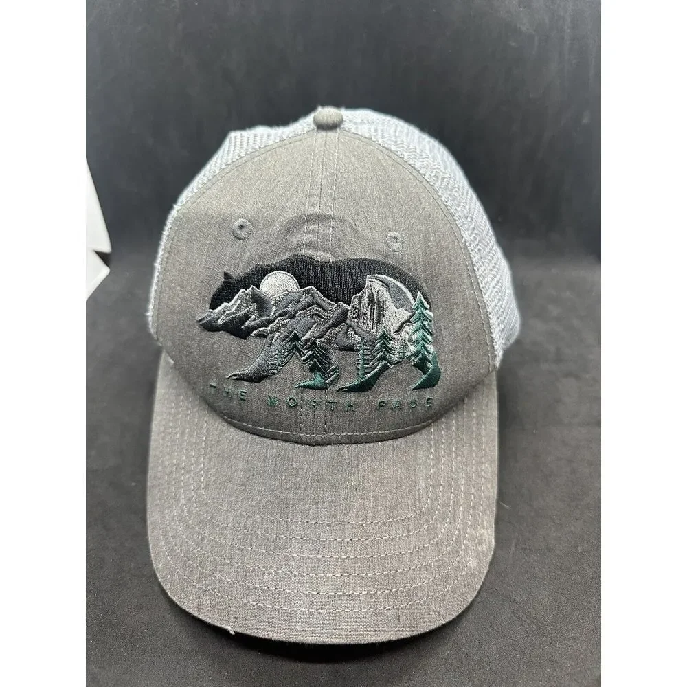 The North Face Snapback Hat Trucker Cap‎ Adult Gray Bear Landscape